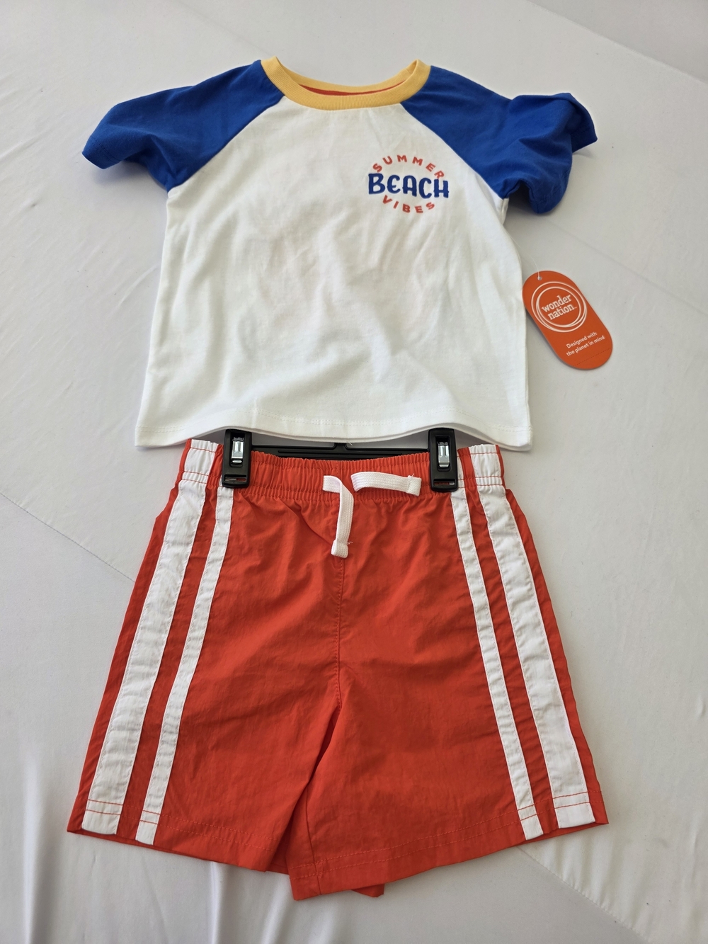 Wonder Nation Red Stripe Swim Shorts 3T